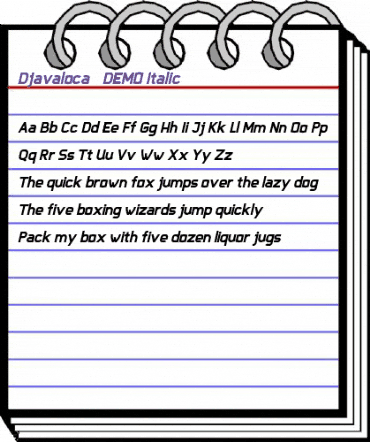Djavaloca - DEMO Italic animated font preview