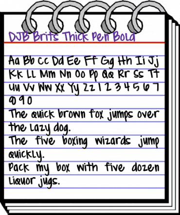 DJB Brit's Thick Pen Bold animated font preview DJB Brit's Thick Pen Bold animated font preview