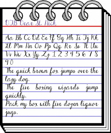 DJB Dear St. Nick Regular animated font preview