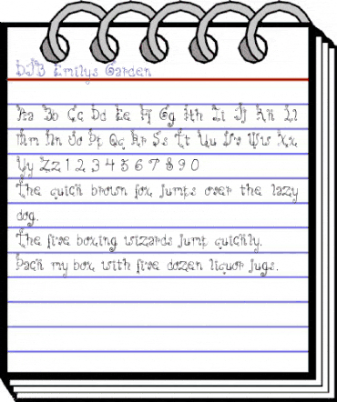 DJB Emilys Garden Regular animated font preview