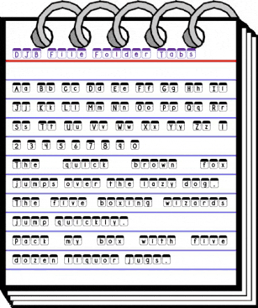 DJB File Folder Tabs Regular animated font preview DJB File Folder Tabs Regular animated font preview