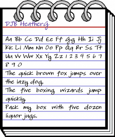 DJB HeatherG Regular animated font preview