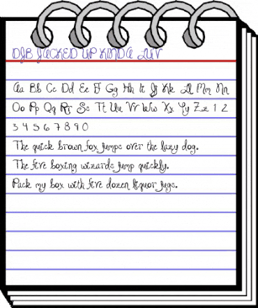 DJB  JACKED UP KINDA LUV Regular animated font preview