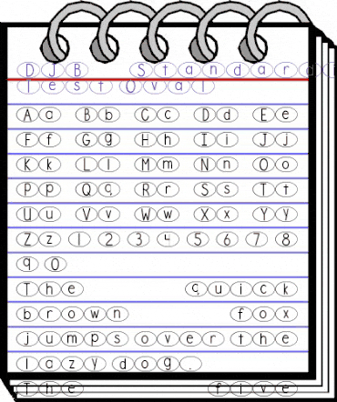 DJB Standardized Test Oval Regular animated font preview