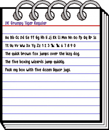 DK Grumpy Tiger Regular animated font preview