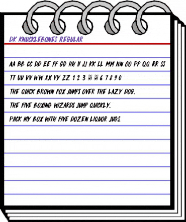 DK Knucklebones Regular animated font preview