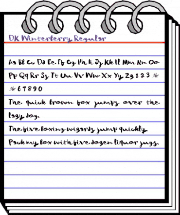 DK Winterberry Regular animated font preview