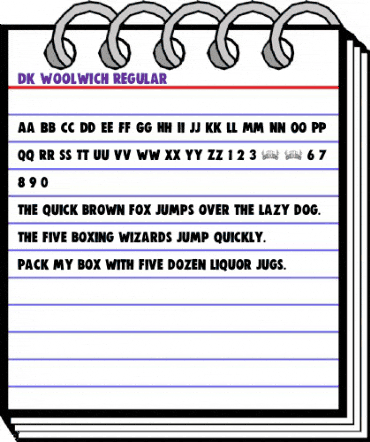 DK Woolwich Regular animated font preview