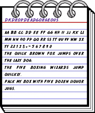 DK Drop Dead Gorgeous Regular animated font preview