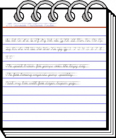 DN Cursive Outlines Rules Regular animated font preview