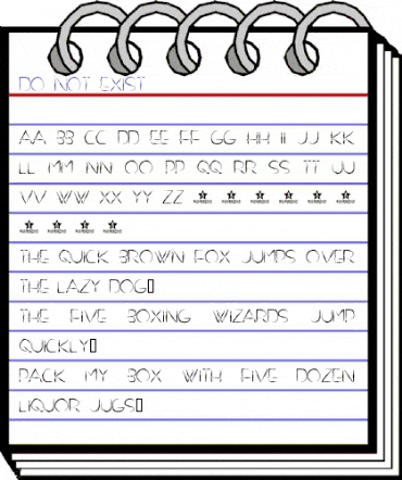 DO NOT EXIST Regular animated font preview