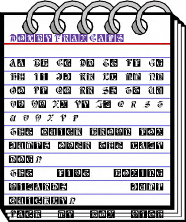 DolbyFraxCaps Regular animated font preview