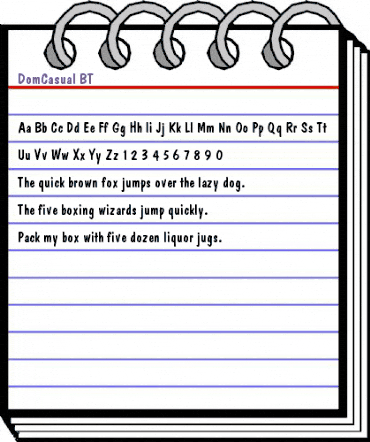 DomCasual BT Regular animated font preview