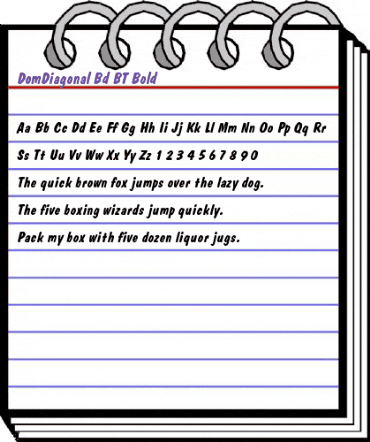 DomDiagonal Bd BT Bold animated font preview