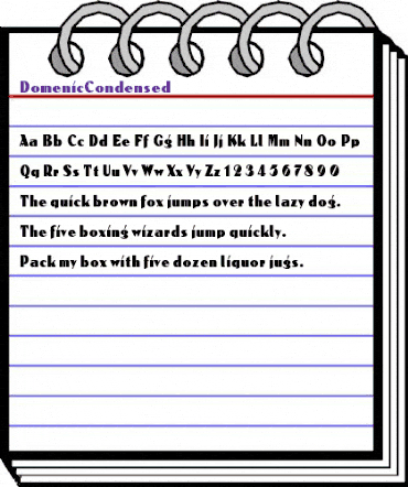DomenicCondensed Regular animated font preview