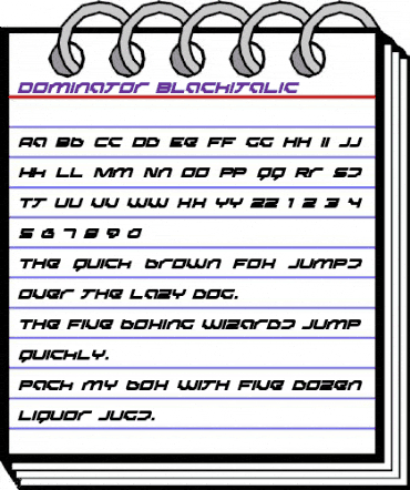 Dominator BlackItalic animated font preview Dominator BlackItalic animated font preview