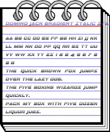 Domino Jack Gradient Italic Italic animated font preview