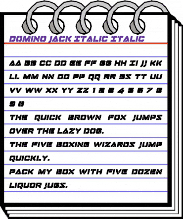 Domino Jack Italic Italic animated font preview
