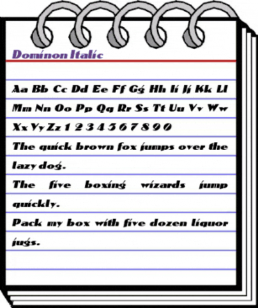 Dominon Italic animated font preview Dominon Italic animated font preview