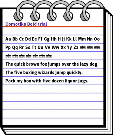 Domotika Trial Bold animated font preview