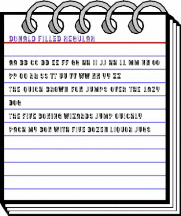 Donald Filled Regular animated font preview