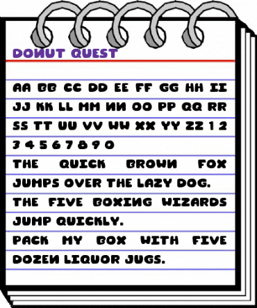 Donut Quest Regular animated font preview