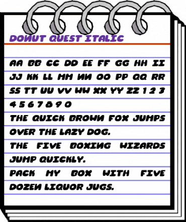 Donut Quest Italic animated font preview