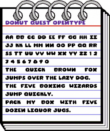 Donut Quest Regular animated font preview