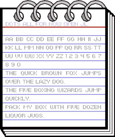 Dots All For Now Open JL Regular animated font preview
