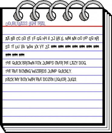 DoubleBass Light Regular animated font preview