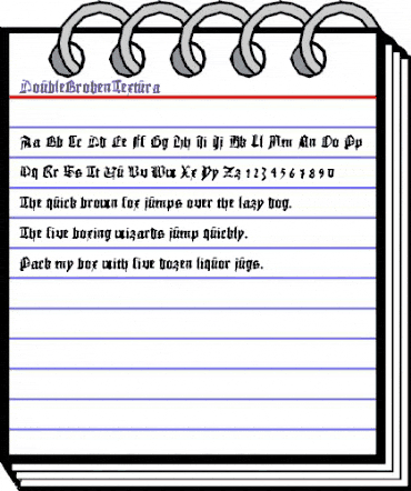 DoubleBrokenTextura Regular animated font preview