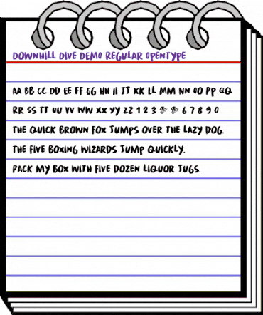 Downhill Dive DEMO Regular animated font preview