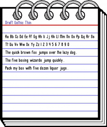 Draft Gothic Thin animated font preview Draft Gothic Thin animated font preview