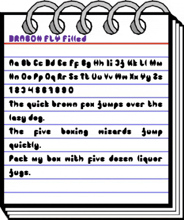DRAGON FLY-Filled Regular animated font preview
