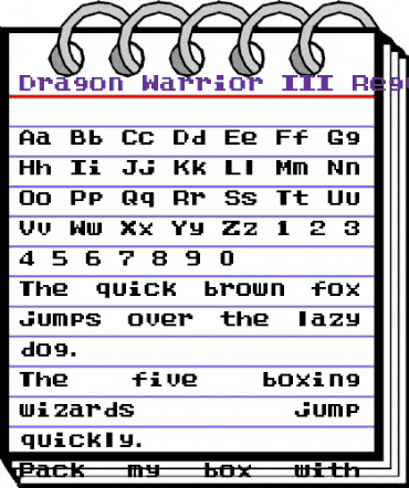 Dragon Warrior III Regular animated font preview