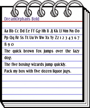 Dream Orphans Bold animated font preview
