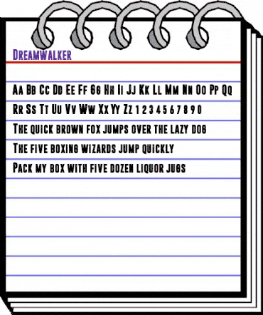 Dreamwalker Regular animated font preview