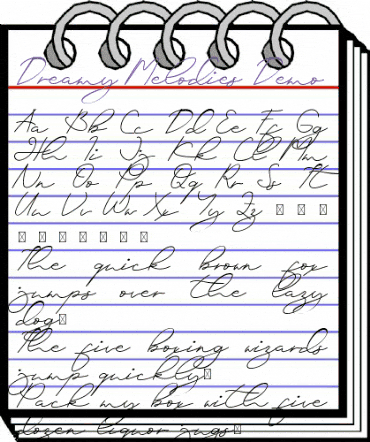 Dreamy Melodies Demo Regular animated font preview