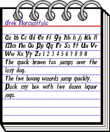 Drek NormalItalic animated font preview