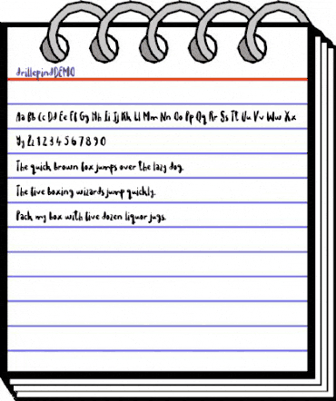 Drillepind DEMO Regular animated font preview