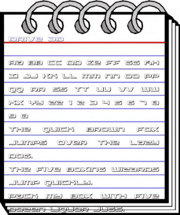 Drive 3D Regular animated font preview