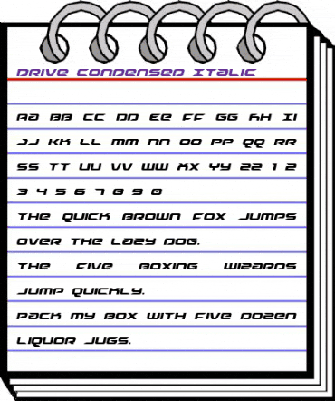 Drive Condensed Italic Condensed Italic animated font preview Drive Condensed Italic Condensed Italic animated font preview