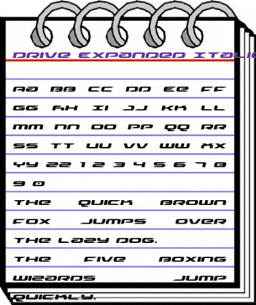 Drive Expanded Italic Expanded Italic animated font preview