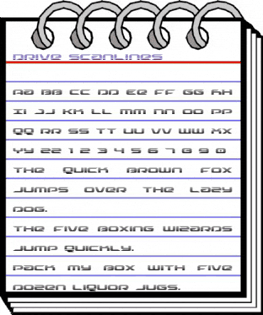 Drive Scanlines Regular animated font preview Drive Scanlines Regular animated font preview
