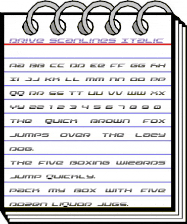 Drive Scanlines Italic Italic animated font preview