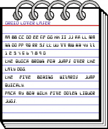 Droid Lover Laser Regular animated font preview