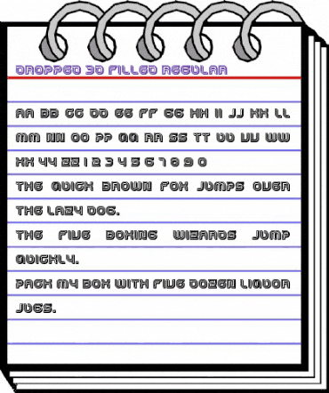 Dropped 3D Filled Regular animated font preview