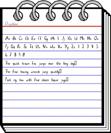 Droptear Regular animated font preview