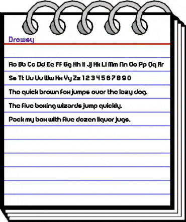 Drowsy Regular animated font preview