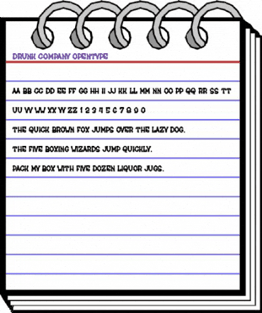 drunk company Regular animated font preview